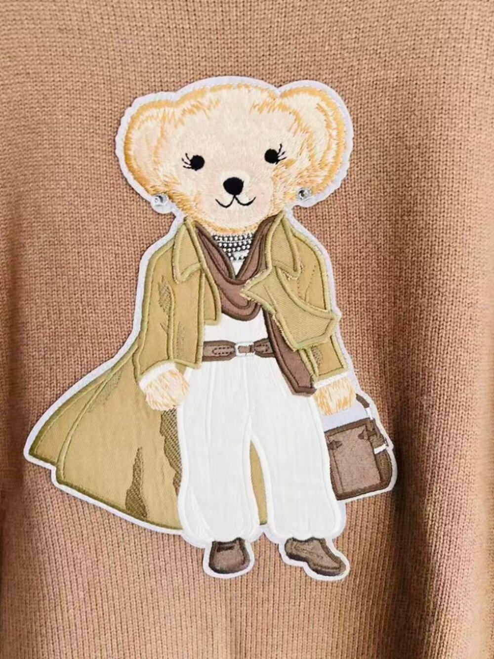Ralph Lauren Lady Polo Bear Wool Cashmere Crewneck Sweater - Picture 2 of 8